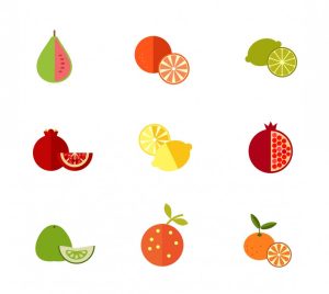 مجموعه 9 عددی آیکون طرح میوه های مختلف
