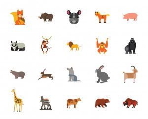 مجموعه 20 عددی آیکون طرح حیوانات