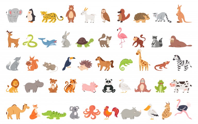 مجموعه 50 عددی وکتور طرح حیوانات