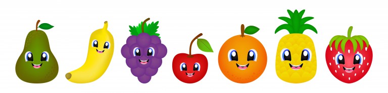 مجموعه 7 عددی وکتور طرح میوه های مختلف