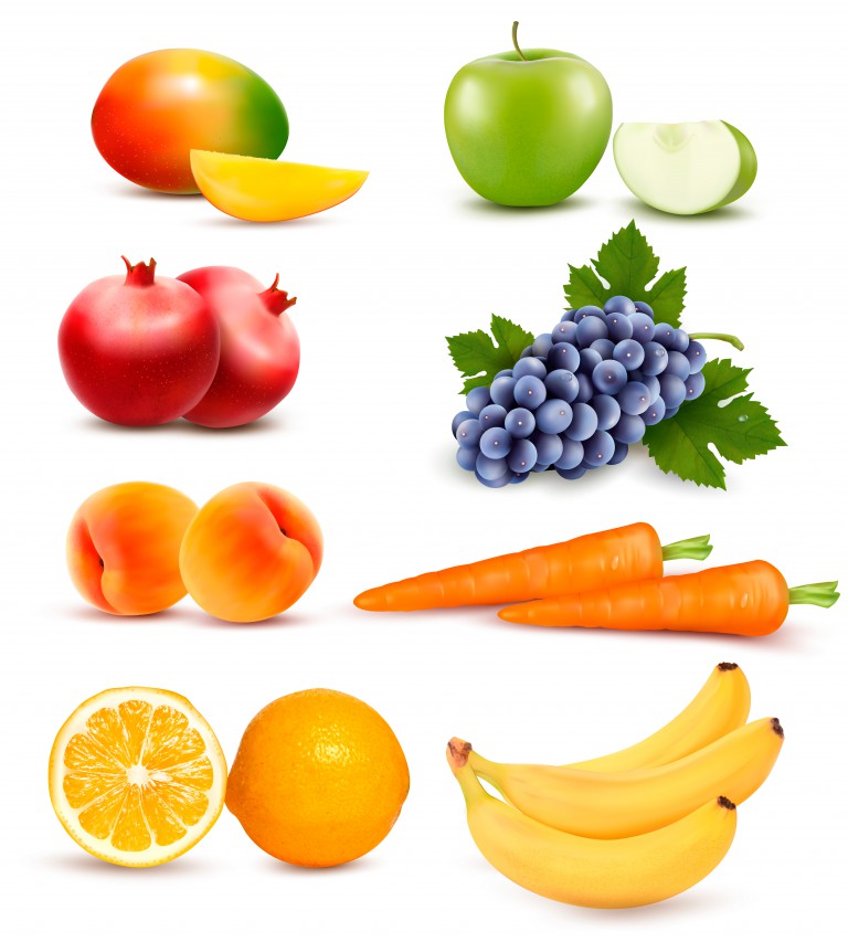 مجموعه 8 عددی وکتور طرح میوه های مختلف