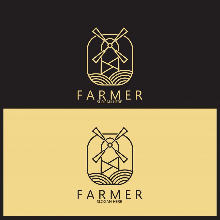 مجموعه 2 عددی لوگو طرح کشاورزی و مزرعه