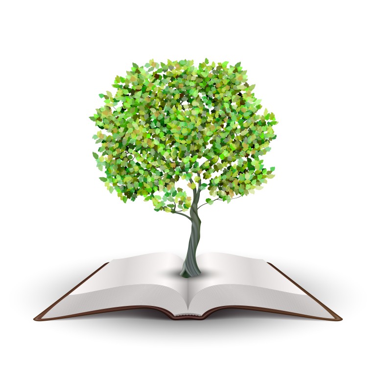 وکتور طرح درخت در حال رشد از کتاب