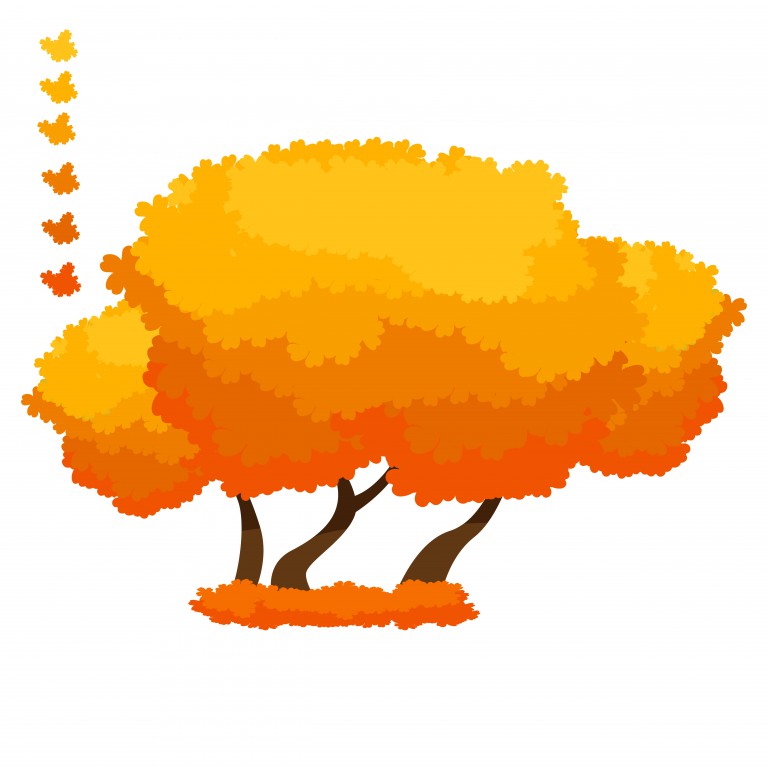 وکتور درختان پاییزی به سبک کارتونی