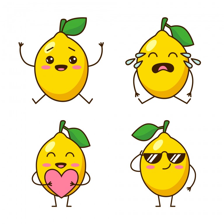 وکتور شخصیت های کارتونی طرح میوه لیمو