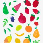 وکتور مجموعه میوه جات مختلف طرح نقاشی شده