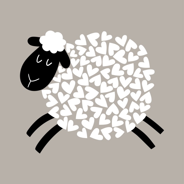 وکتور حیوان گوسفند طرح کارتونی رنگ روشن