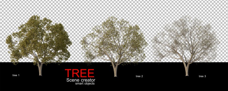 فایل لایه باز مجموعه 3 عددی درختان مختلف