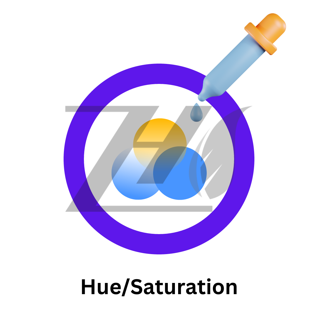 Hue/Saturation یکی از ابزارهای ویرایش رنگ تصویر