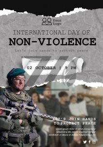 فایل لایه باز قالب پوستر روز جهانی بدون خشونت
