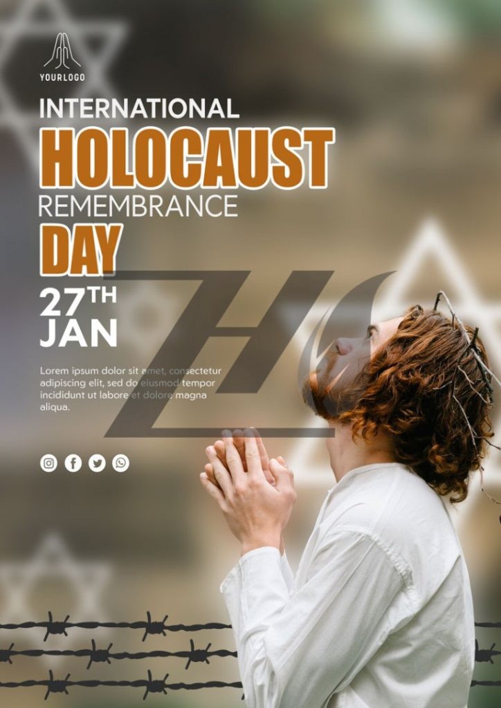 فایل لایه باز قالب پوستر روز جهانی بزرگداشت به یاد قربانیان هولوکاست