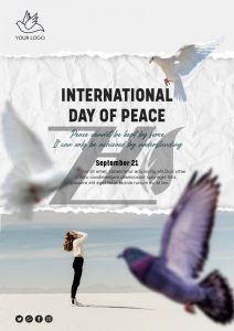 فایل لایه باز قالب پوستر روز جهانی صلح رنگ روشن