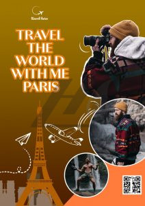 فایل لایه باز قالب پوستر طرح سفر پاریس رنگ تیره