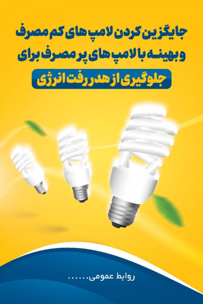 فایل لایه باز بنر صرفه جویی در مصرف انرژی با استفاده از لامپ کم مصرف