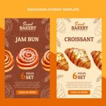 وکتور استوری اینستاگرام نان و شیرینی فروشی