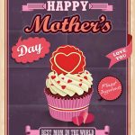 وکتور پوستر تبریک روز مادر طرح کاپ کیک