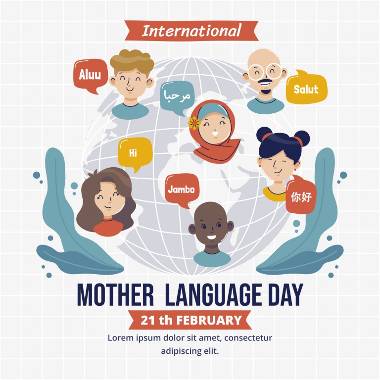 وکتور تصویر روز جهانی زبان مادری