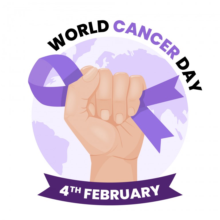 وکتور تصویر روز جهانی سرطان در دست
