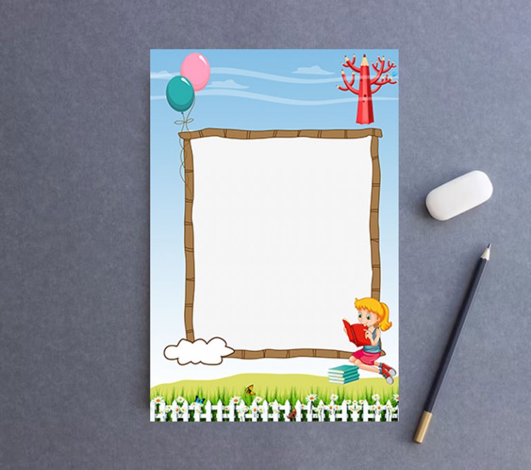 فایل لایه باز برگه دفتر نقاشی کودکانه