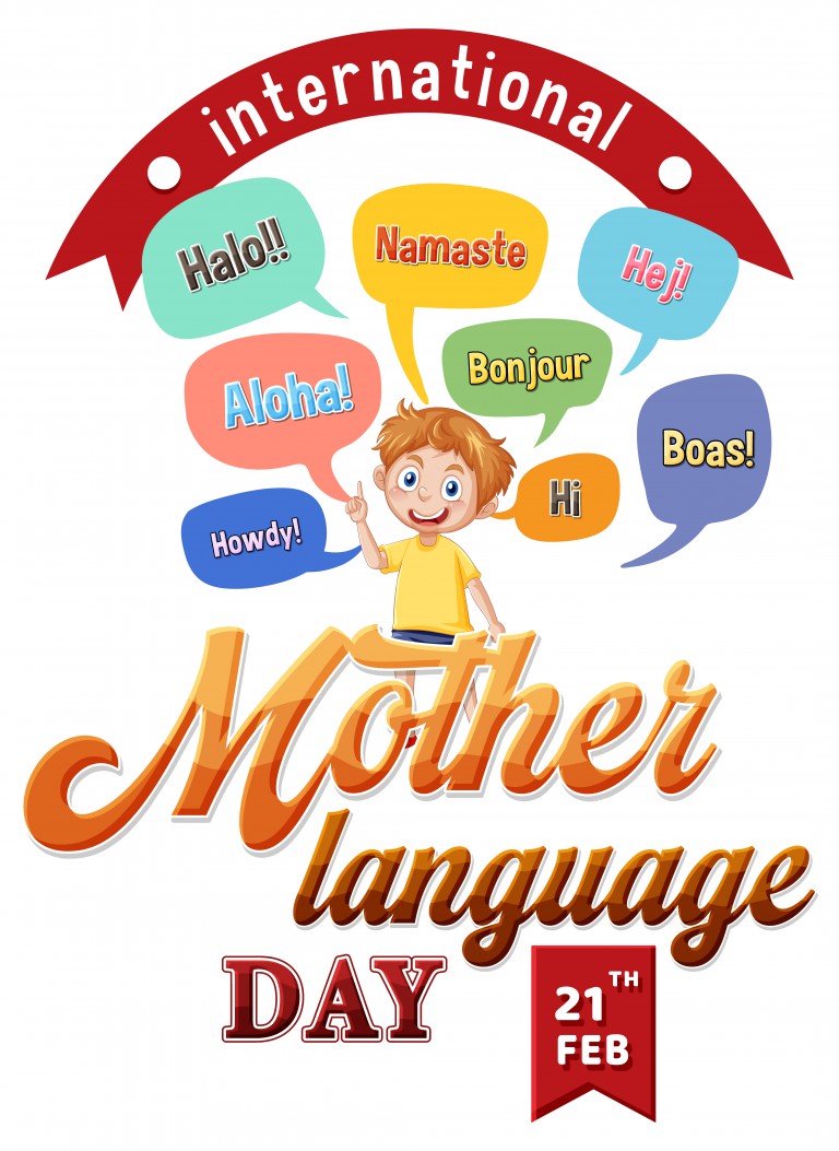 وکتور روز جهانی زبان مادری مبارک