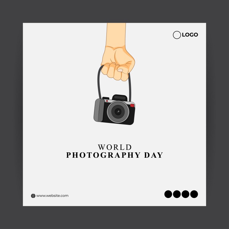 وکتور تصویر روز جهانی عکاسی طرح مینیمال
