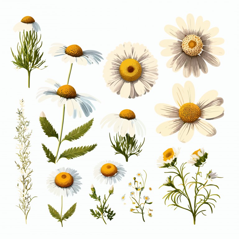 مجموعه وکتور طرح بابونه