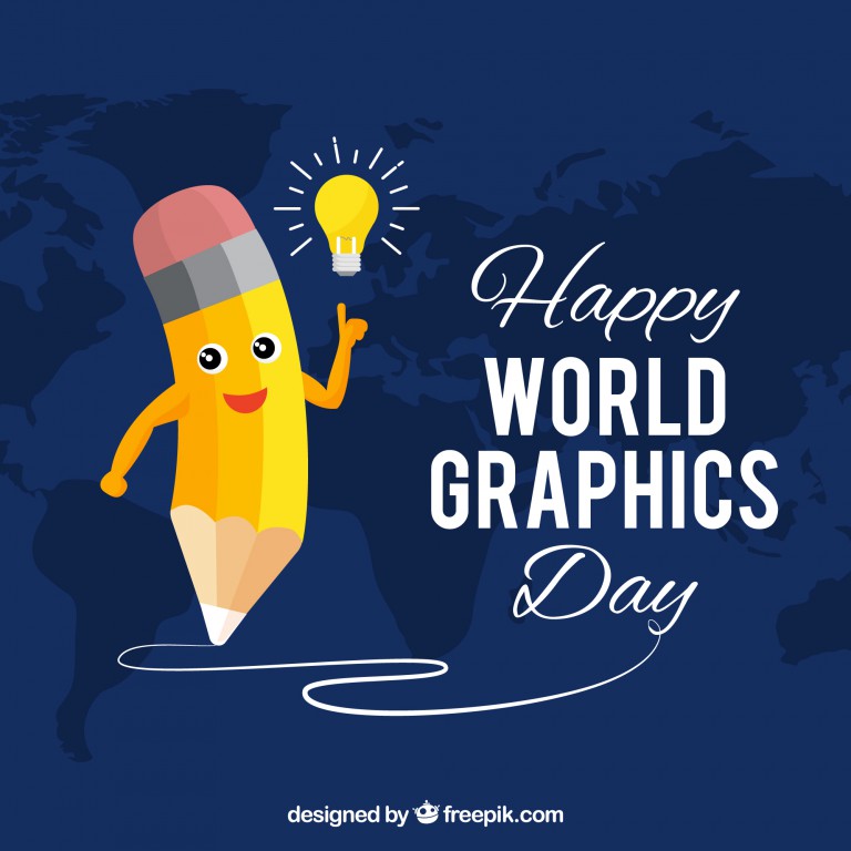 وکتور تصویر روز جهانی گرافیک با مداد