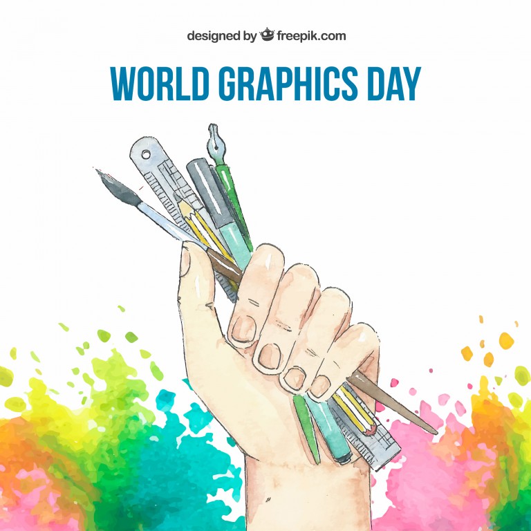 وکتور آبرنگی روز جهانی گرافیک