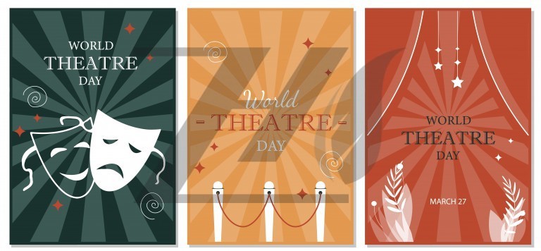 وکتور مجموعه پوسترهای روز جهانی تئاتر