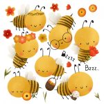 وکتور زنبور عسل در حالت‌های مختلف