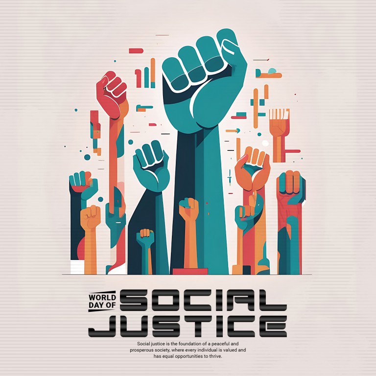 فایل لایه باز قالب پست شبکه اجتماعی روز جهانی عدالت اجتماعی