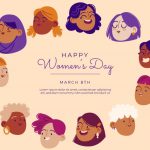 وکتور تبریک روز زن با مجموعه استیکر های زن