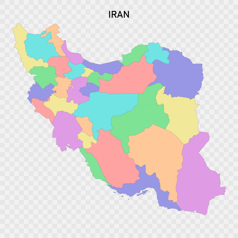 وکتور نقشه ایران طرح رنگی