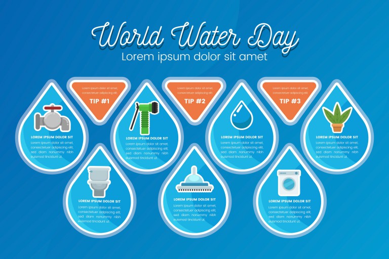وکتور اینفوگرافیک روز جهانی آب