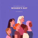 وکتور روز جهانی زن پس زمینه بنفش