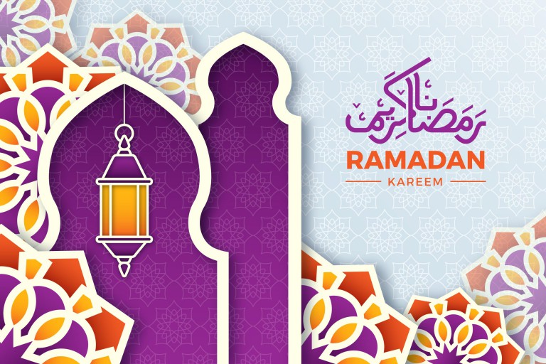 وکتور طرح تصویرسازی رمضان کریم