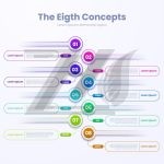 وکتور الگوی 8تایی اینفوگرافیک تایم لاین