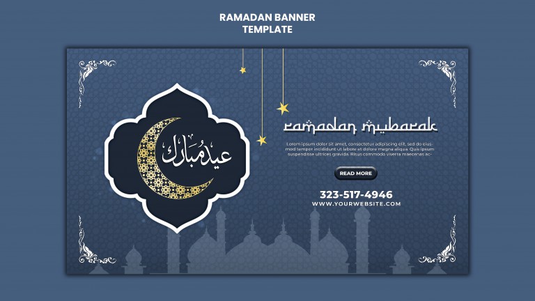فایل لایه باز قالب بنر ماه مبارک رمضان در شبکه‌های اجتماعی
