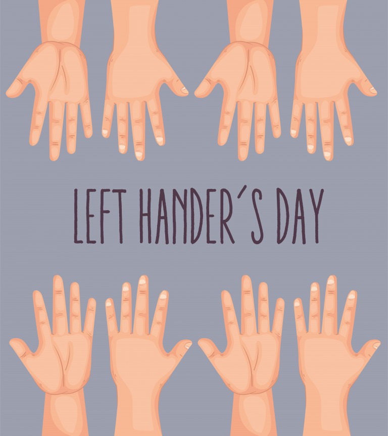 وکتور پوستر تبریک روز جهانی چپ دست‌ها