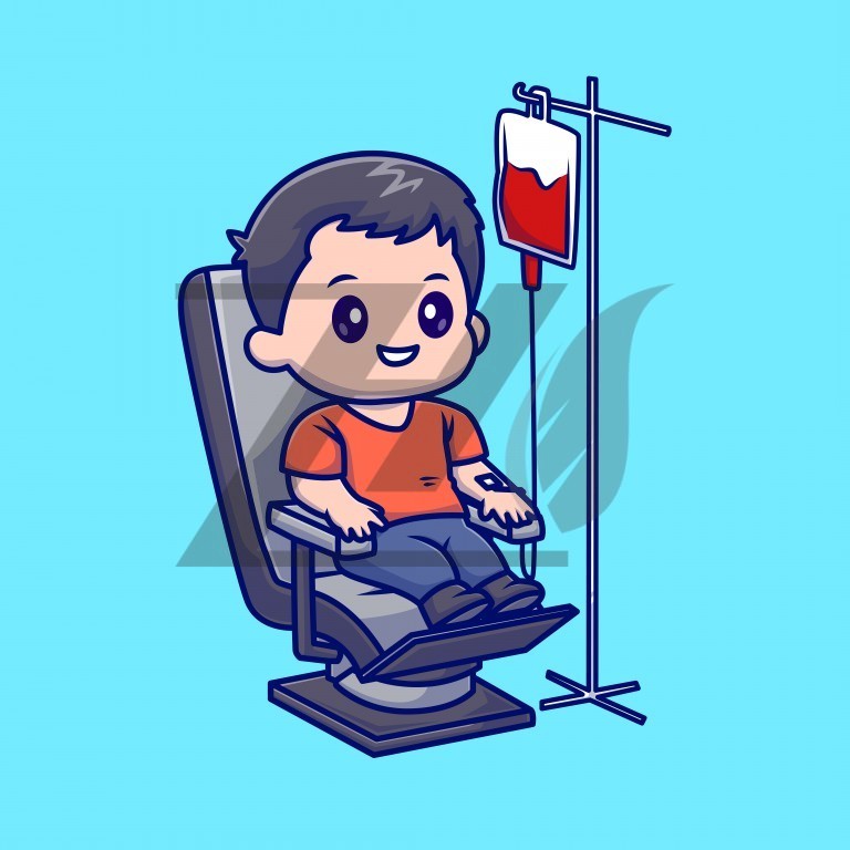 وکتور تصویر کارتونی مرد در حال اهدای خون