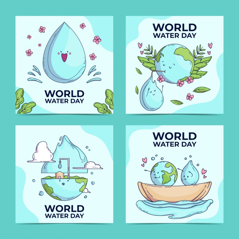 وکتور مجموعه پست های اینستاگرام روز جهانی آب
