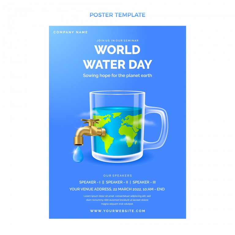 وکتور پوستر عمودی روز جهانی آب