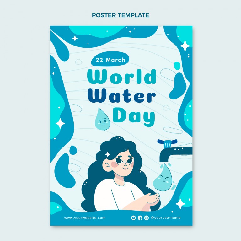 وکتور الگوی پوستر عمودی روز جهانی آب