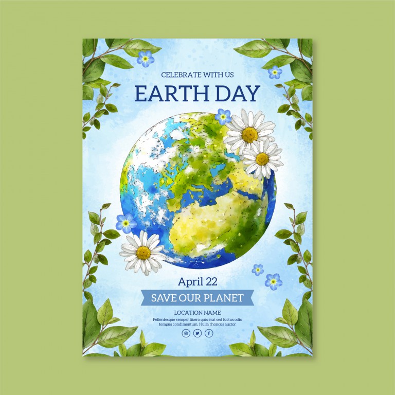 وکتور الگوی پوستر روز جهانی زمین