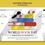 فایل لایه باز الگوی بنر گرافیکی روز جهانی کتاب