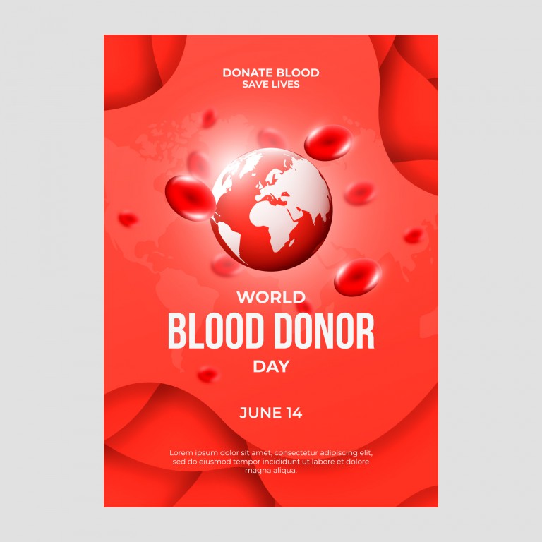 وکتور الگوی پوستر روز جهانی اهدای خون