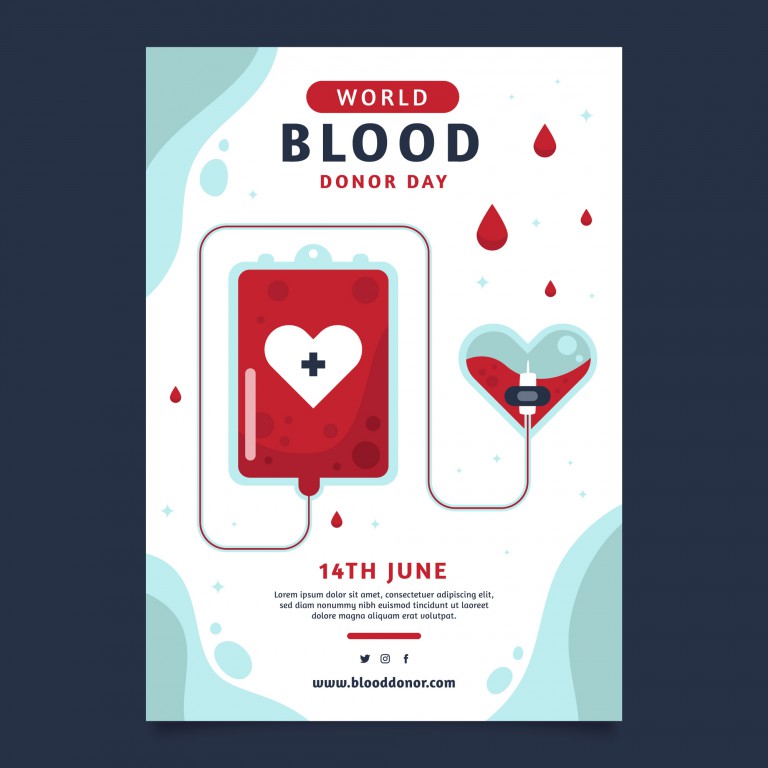وکتور الگوی بروشور روز جهانی اهدای خون