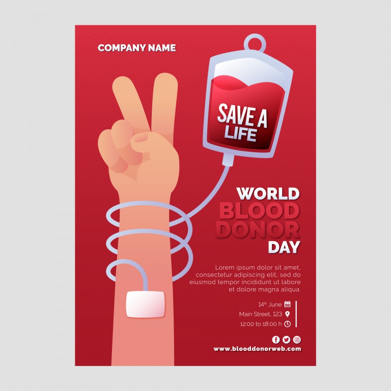 وکتور بروشور روز جهانی اهدای خون
