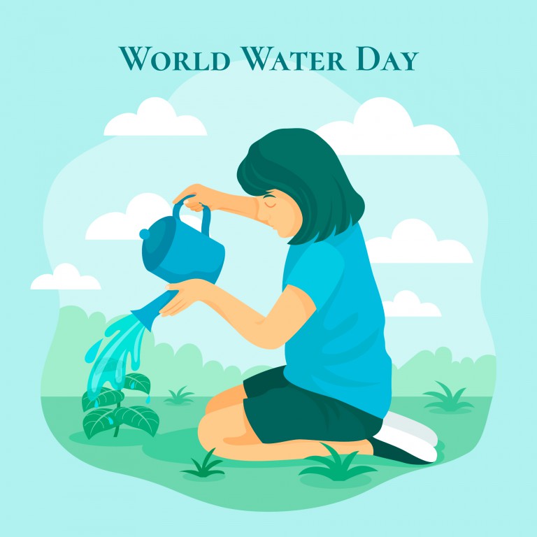 وکتور تصویر روز جهانی آب پس زمینه آبی