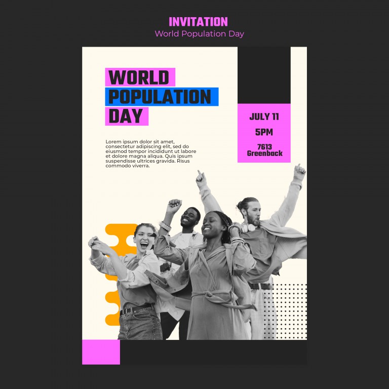 فایل لایه باز بروشور روز جهانی جمعیت